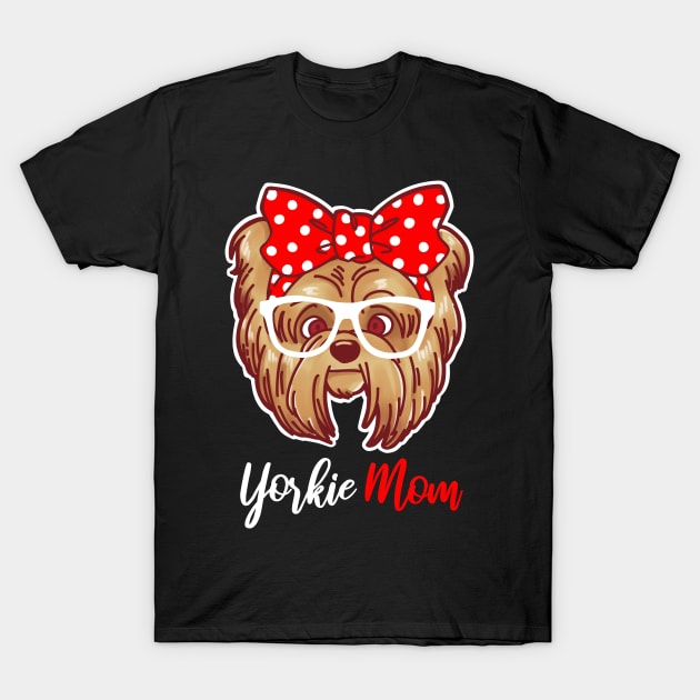 Yorkshire Terrier Mom Print Women Kids Yorkie Tee T-Shirt by Linco